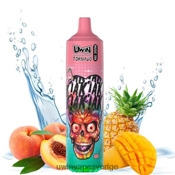 Uwin Vape Sverige JX82XT25 UWIN CRYSTAL 35k engångsvape persika mango ananas